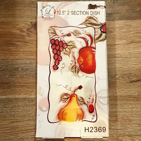 Loren Home Trend Italian Hand Painted Porcelain Fruit Theme Serving DishTray - Picture 5 of 5